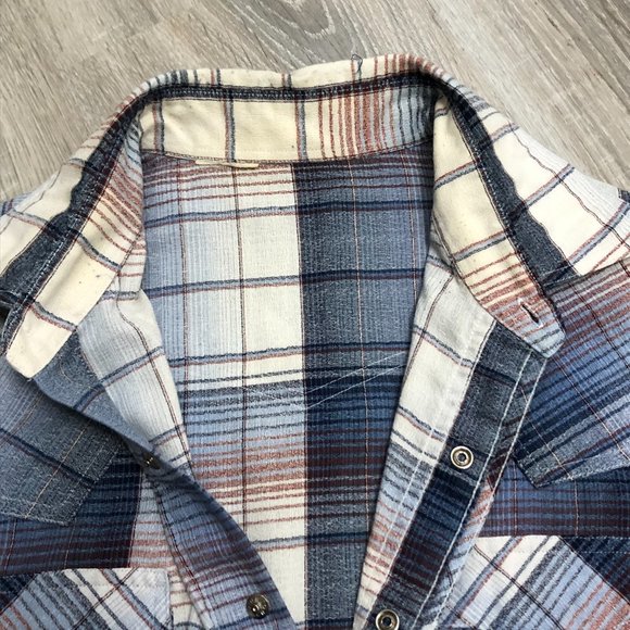 Vintage Snap Button Western Shirt Plaid Mens M - Picture 5 of 7